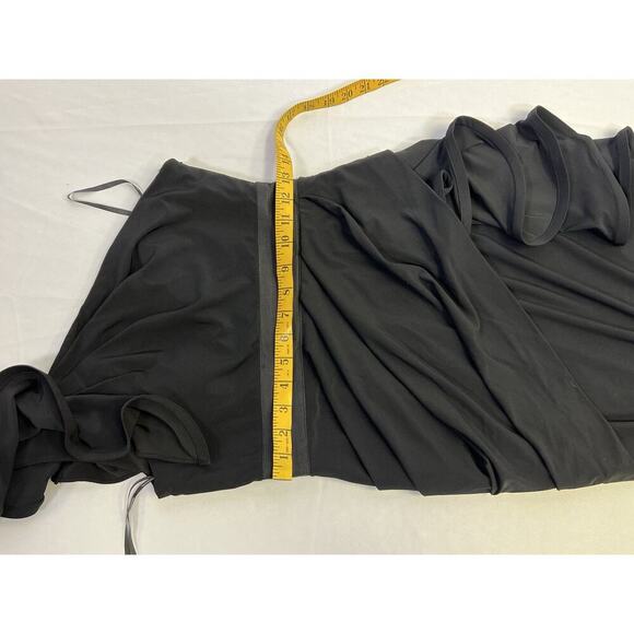 Phoebe Couture Womens Asymmetrical Black Long Gown Size 2 Formal Party Prom - Picture 13 of 16